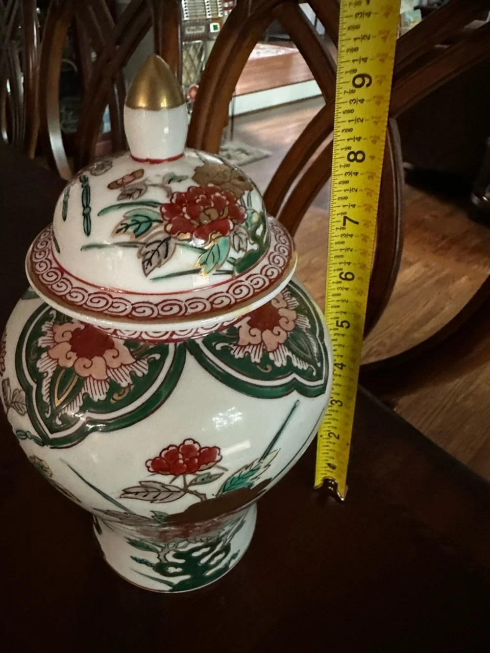 STUNNING ANTIQUE JAPANESE KUTANI GINGER JAR IN EUC